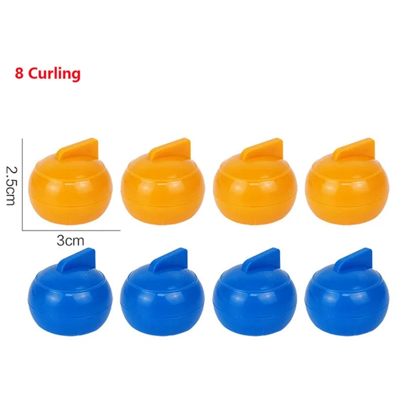 Family Fun Board Games for Kids & Adults: Tabletop Curling Game with 8 Rollers & Shuffleboard Pucks!