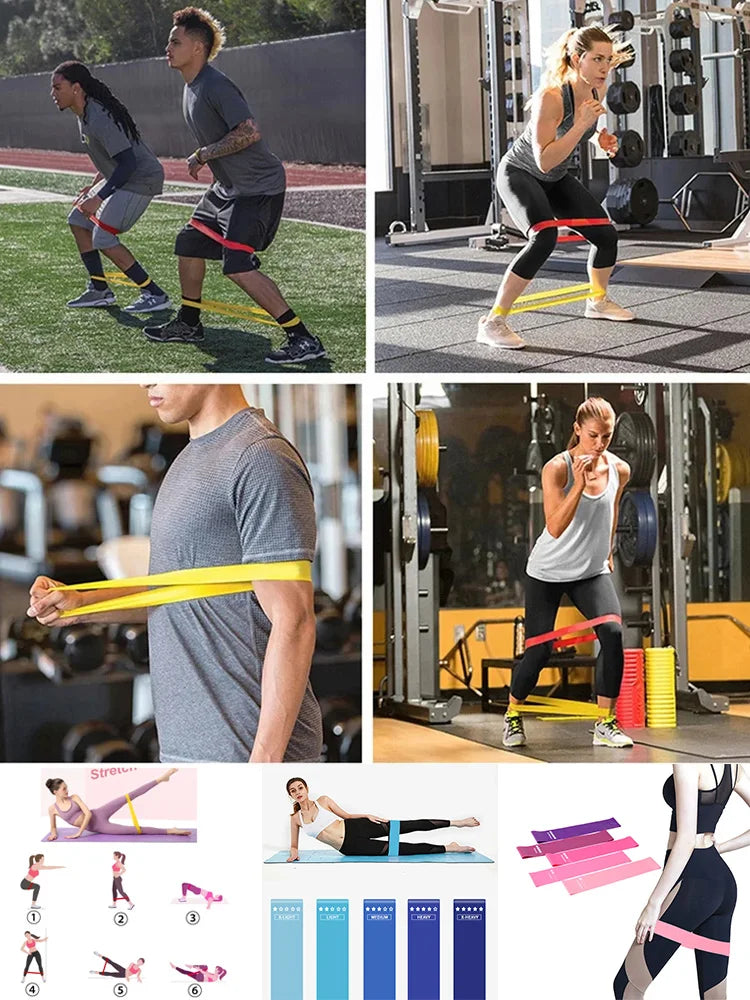 5Pcs Fitness Elastic Band Resistance Band Yoga Exercise Training Gym Fitness  Sports Ring Sports Crossfit Resistance Bands