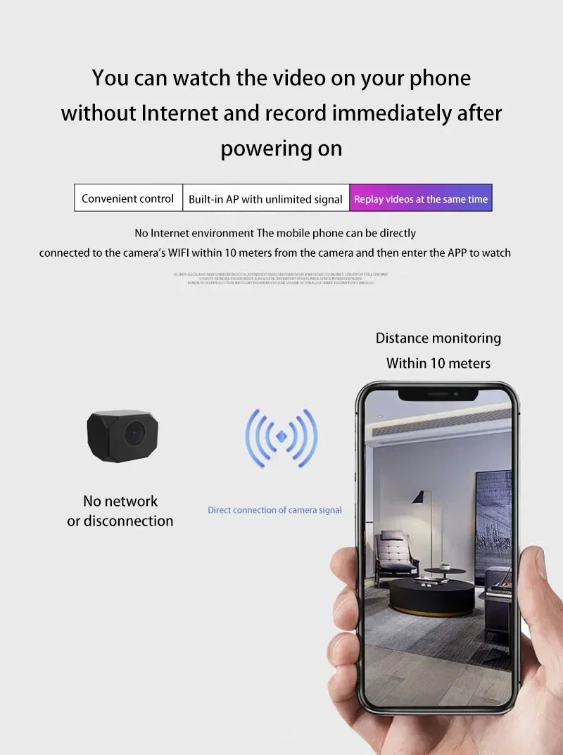 4K HD WiFi Security Camera for Home Mini Smart Indoor IP Surveillance with APP Remote Monitoring Portable Design 2026 NEW
