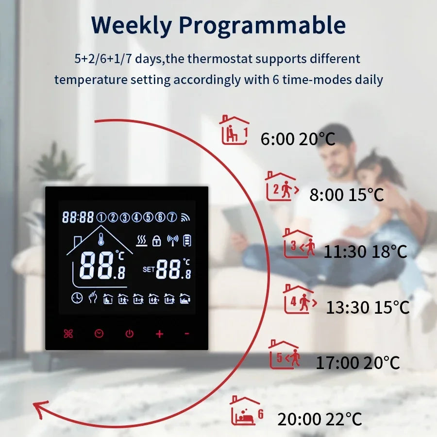Smart Thermostat Tuya WiFi Floor Heating Electric/Water Gas Boiler Temperature Controller Smart Life Works With Alexa Alice