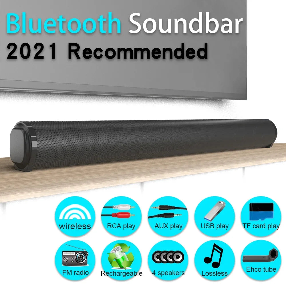 BS-10 Portable Bluetooth Speaker 3D Stereo Surround Desktop Home TV Computer Outdoor Ultra Power Sound TV Projector Subwoofer