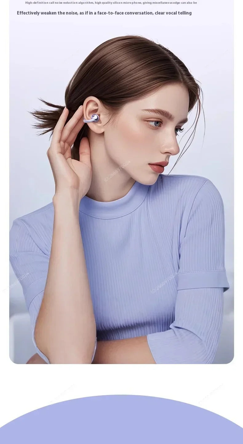 Premium Clip-on Earphones Wireless Bluetooth Earbuds Sound Quality Long Battery Life Perfect for Sports Headphones With Micphone