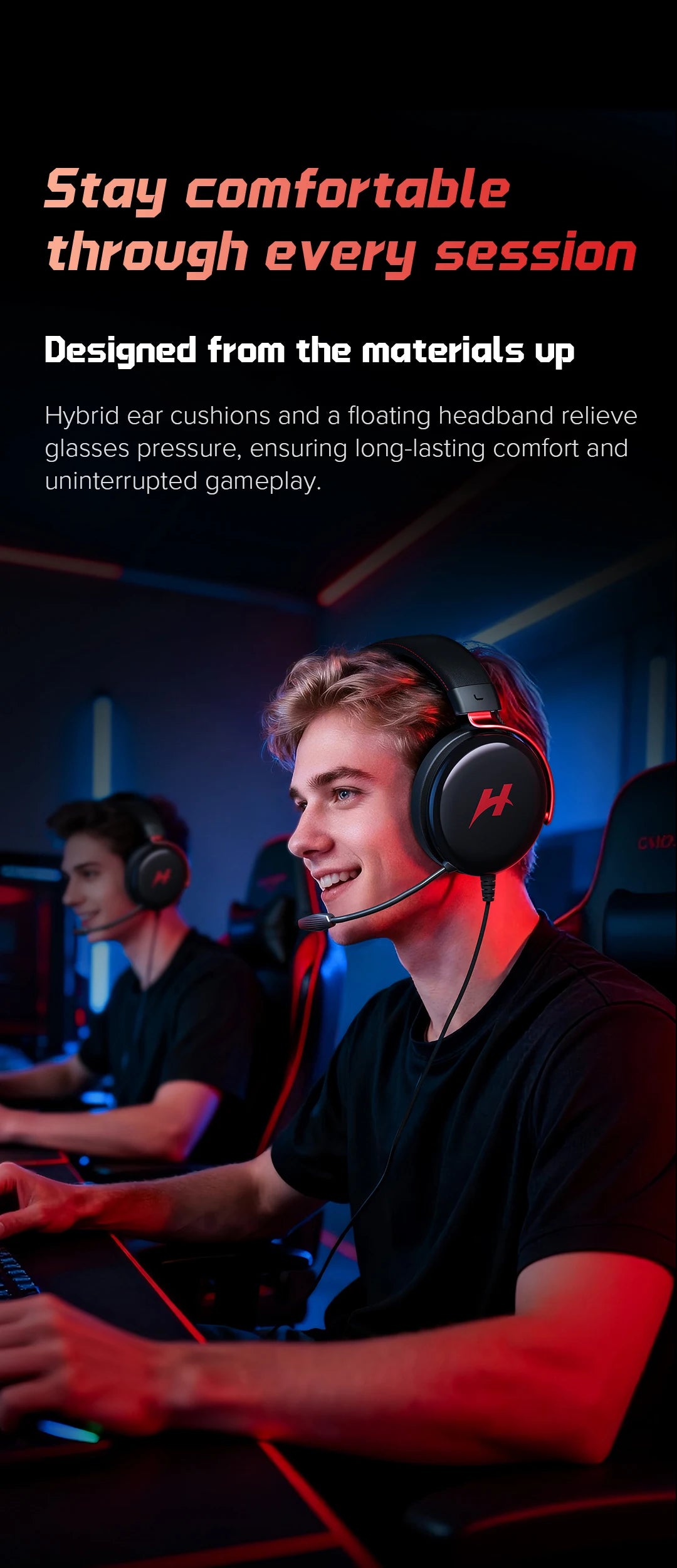 HAYLOU HexStorm G1 Wired Gaming Headphone 7.1 Surround Sound 50mm Dual Driver Esports Gamer Headset with Mic For PS4 PS5 PC