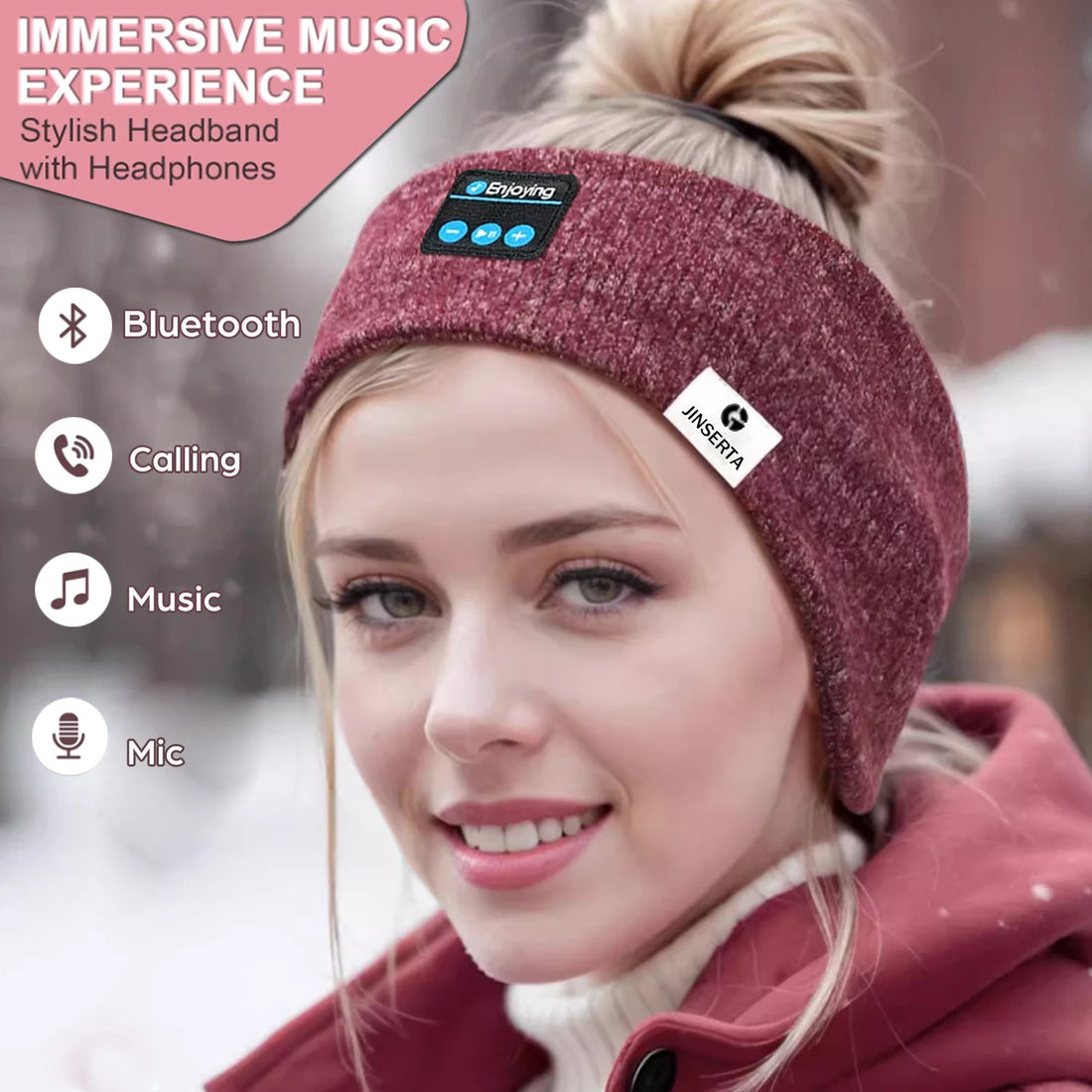 Unisex Wireless Bluetooth Headphones Headband Sports Music Winter Earmuffs Mic Outdoor Ear-Muffs Ear Cover Bluetooth Headset