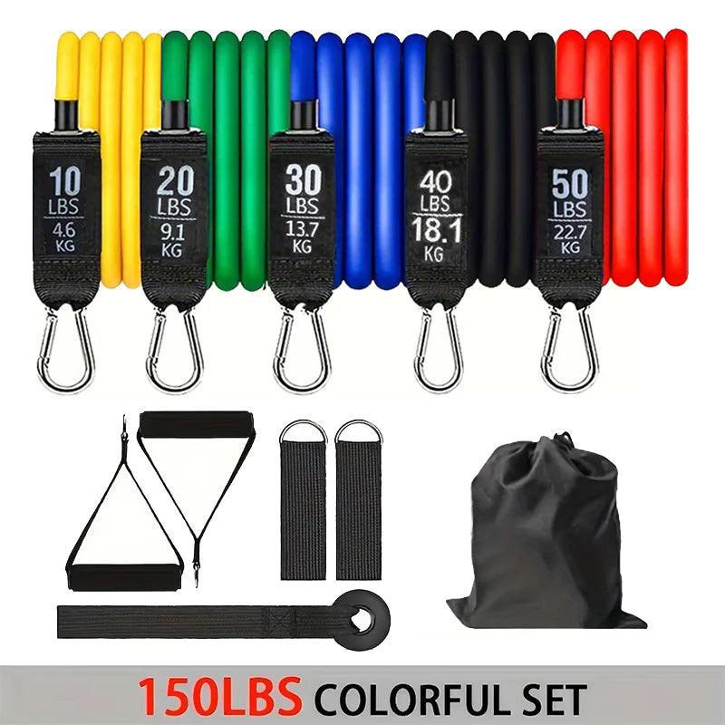Resistance strap with handle: used for muscle training, strength building, body shaping, yoga, home fitness equipment - natural