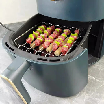 Air Fryer Skewer Stand Vertical Multi-pin Stainless Steel BBQ Holder Air Fryer Accessories Skewers For Grilling Kitchen Tools