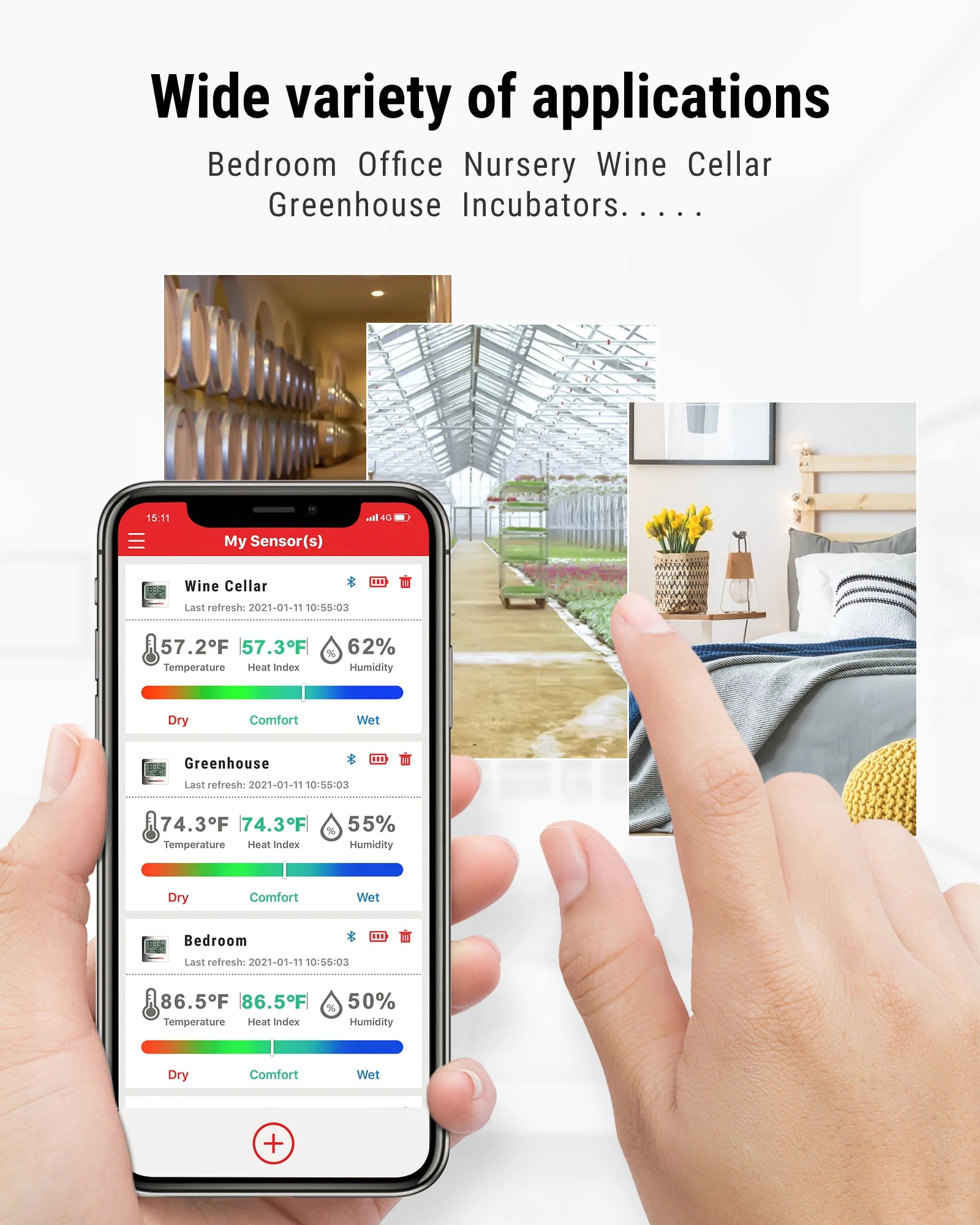 ThermoPro TP357 80M Smart Wireless Digital Thermometer Hygrometer Indoor Mini Room Thermometer Weather Station With Data