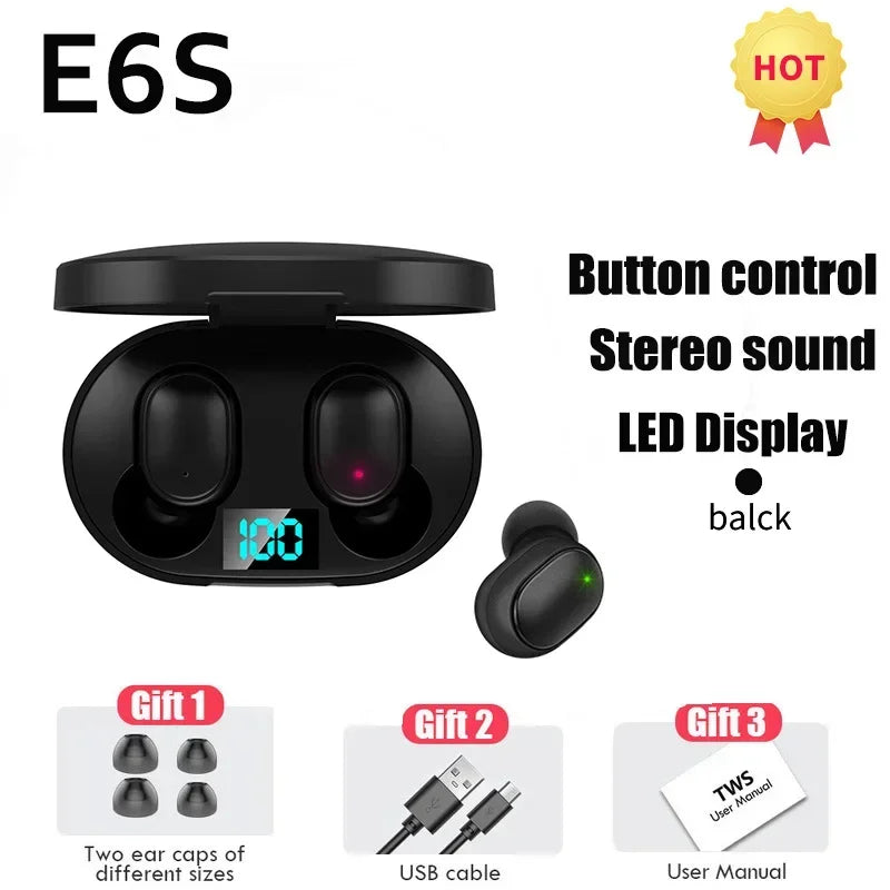 E6S Bluetooth headphones wireless Bluetooth headphones noise-cancelling headphones with microphone suitable for Android and ios
