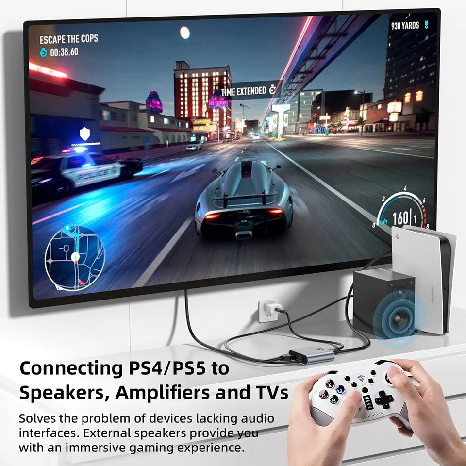 4K 30HZ HDMI-Compatible Audio Extractor Stereo Audio Converter 3.5mm 4k X 2k Audio Splitter Adapter For PS4 TV DVD Home Theater