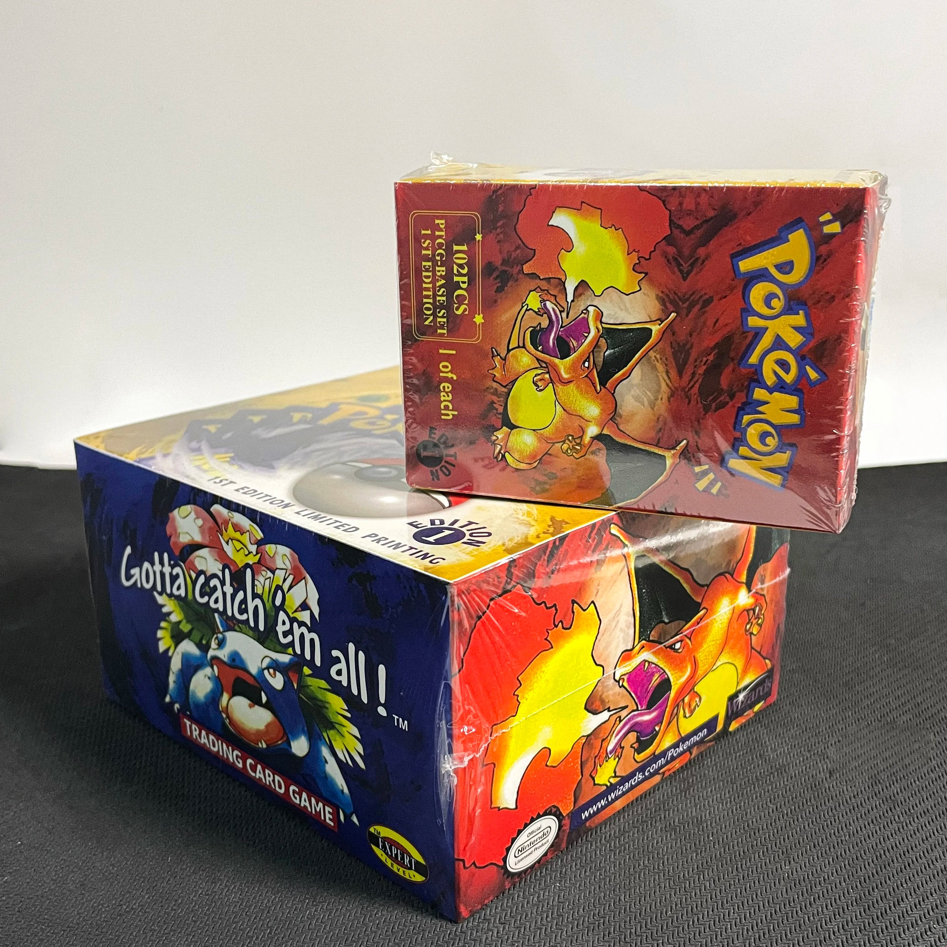 PTCG 102Pcs/396Pcs PKM Base Set 1ST Edition Whole Set Booster Box (Revised Unlimited Edition) Wizards Trading Card Battle Game