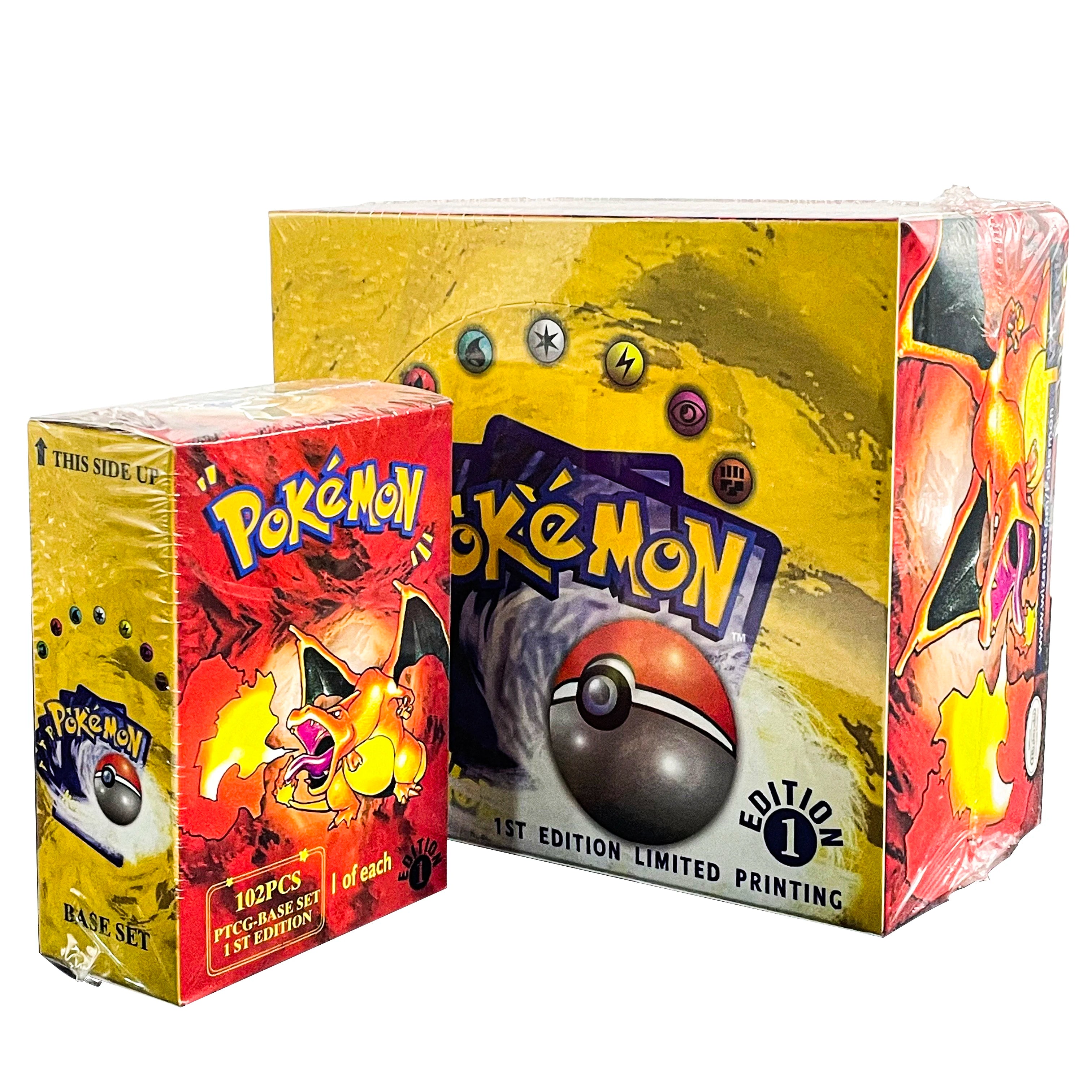 PTCG 102Pcs/396Pcs PKM Base Set 1ST Edition Whole Set Booster Box (Revised Unlimited Edition) Wizards Trading Card Battle Game