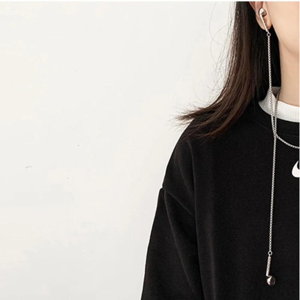 Personalized Hip-hop Headphone Design  Adjustable Necklace for Women Men Stainless Steel Clavicle Chain Jewelry Accessory Gifts
