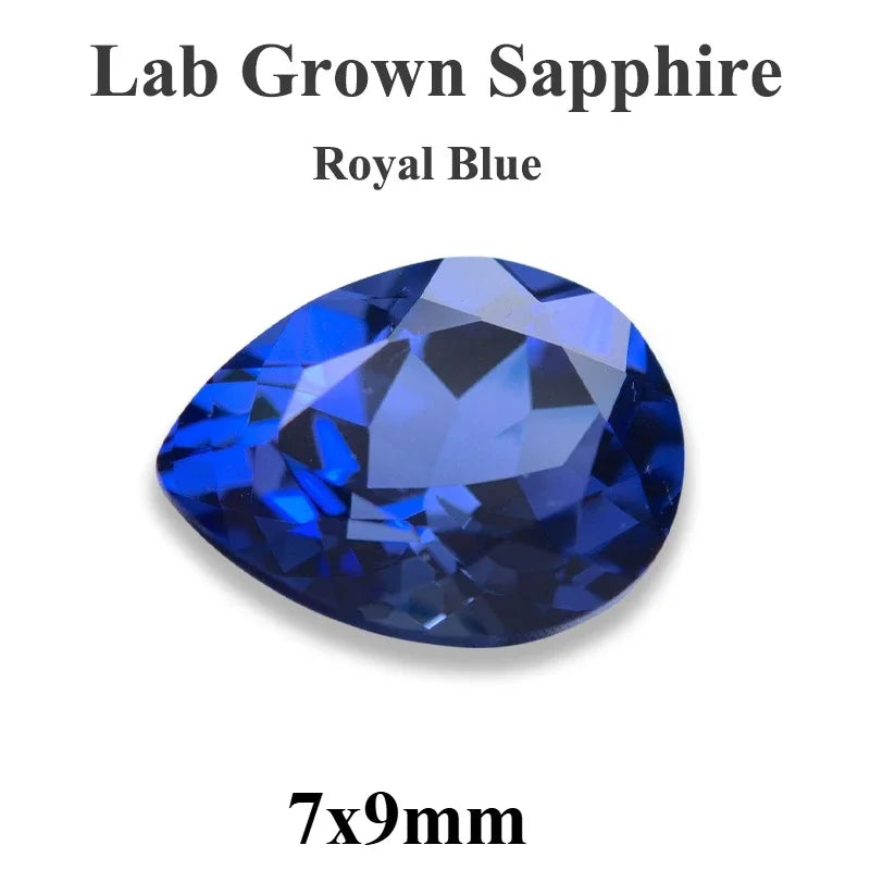 Lab Grown Sapphire Pear Cut Multiple Colors Available VVS1 Gemstone DIY Jewelry Making Materials with Selectable Certificate