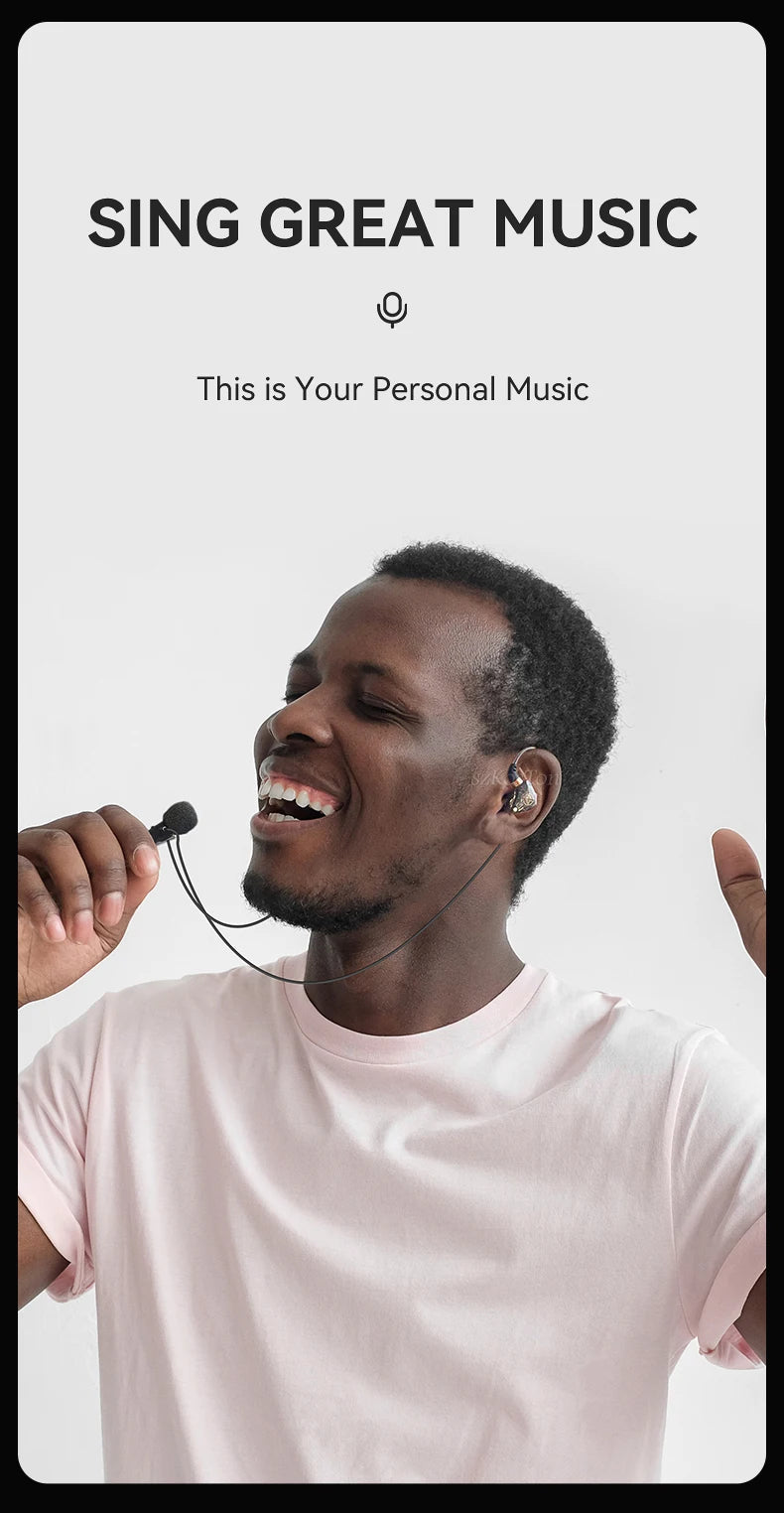 Wired HiFi Headphones with Mini Condenser Microphone Bass Dynamic Earphone Noise-Cancelling Headset for Sports Music Karaoke