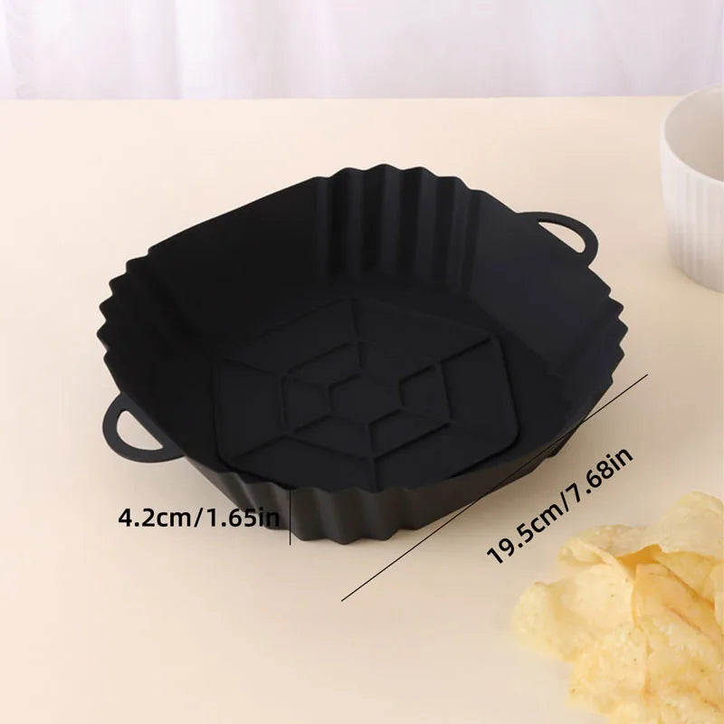 Air Fryer Silicone Liners Air Fryer Silicone Pot Reusable Silicone Air Fryer Liners Food Safe Non Stick Air Fryer Basket Accesso