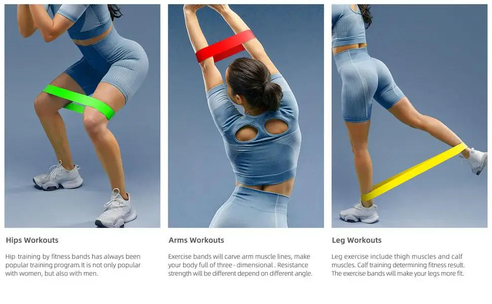 Different Resistance Bands Yoga Band Fitness Exercise Training Hip Tension Band Leg Squat Dance Elastic Loop Stretch Band