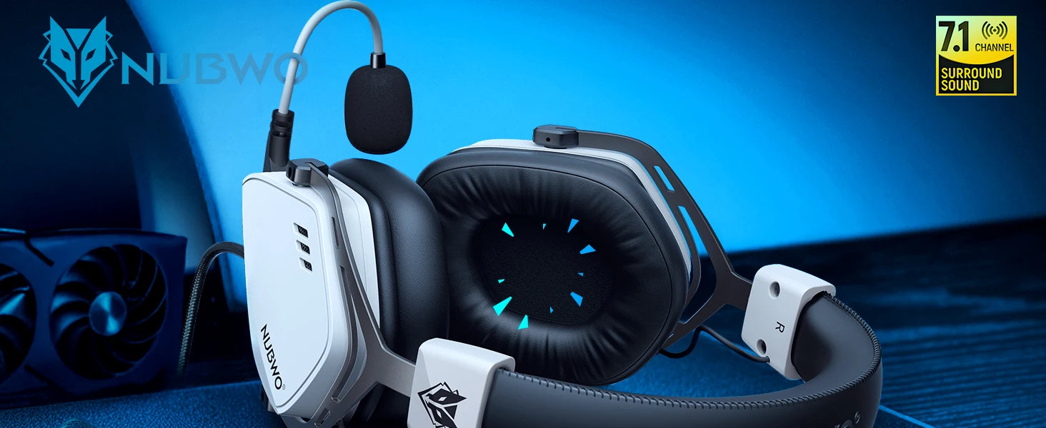 NUBWO HG03 USB-A Gaming Headset with 7.1 Surround and FPS Sound Wired Headphones with Noise Canceling Mic Comfortable Design