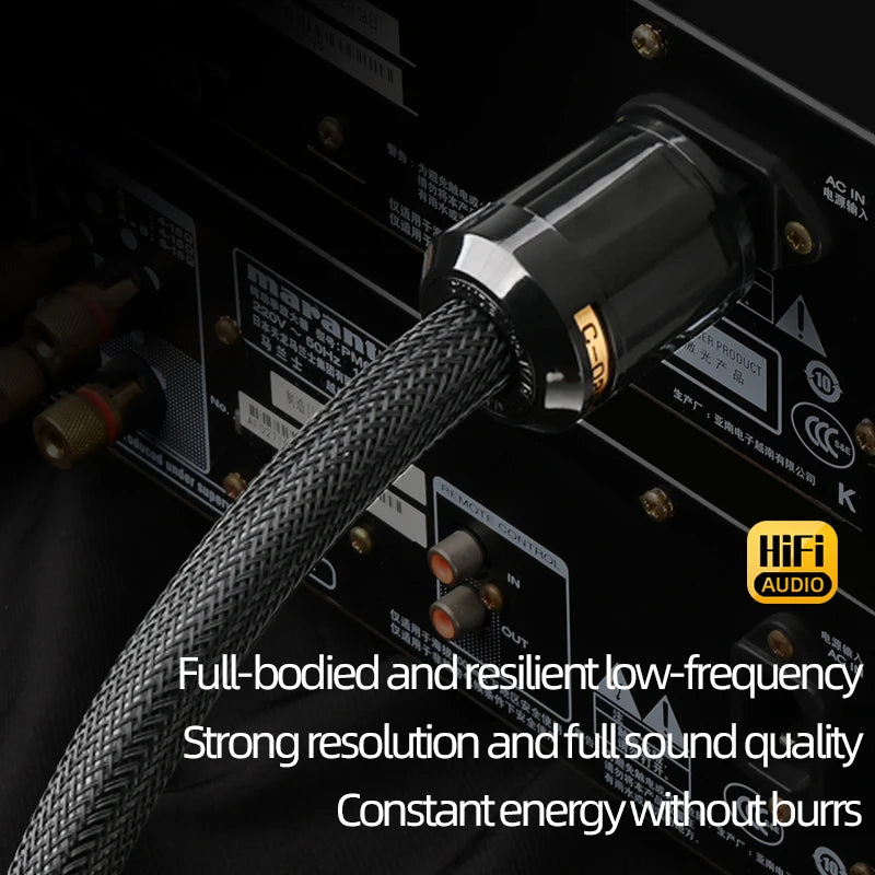 ATAUDIO HiFi EU Power Audio Cable High Quality 6N OFC Double Shielded with Gold-plated Plug AC Power Kabel for Speaker Amplifier