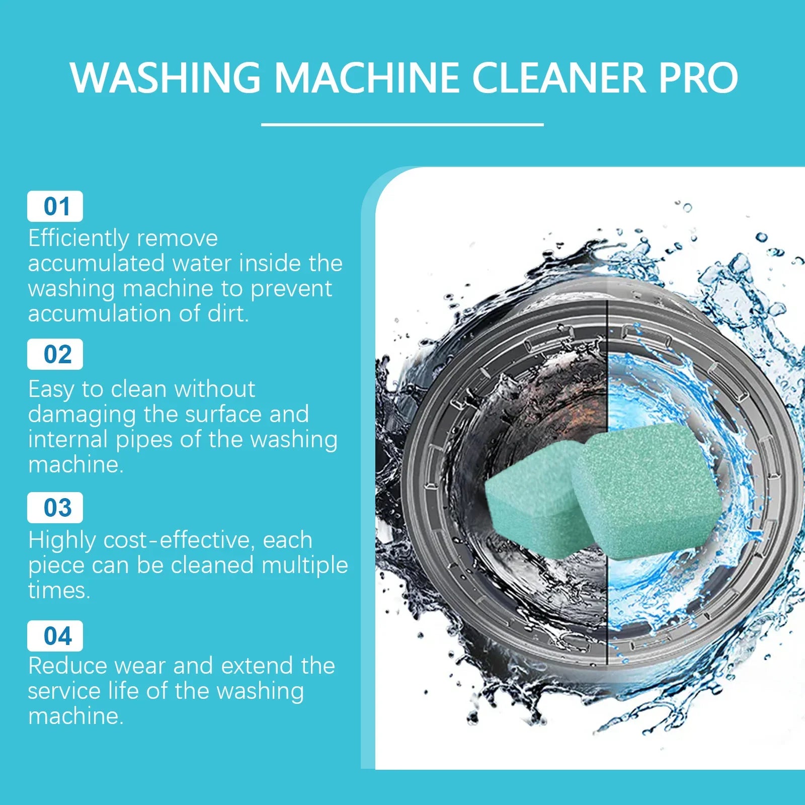 washing machine cleaning tablets, cleaning washing machine slots, household drum pulsator cleaning, stain removal and descaling