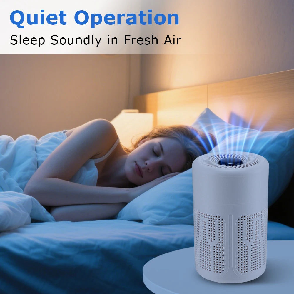 Mini Desktop Air Purifier HEPA Filter Negative Ion Technology Quiet Air Cleaner Portable Air Purifier for Home Bedroom Office