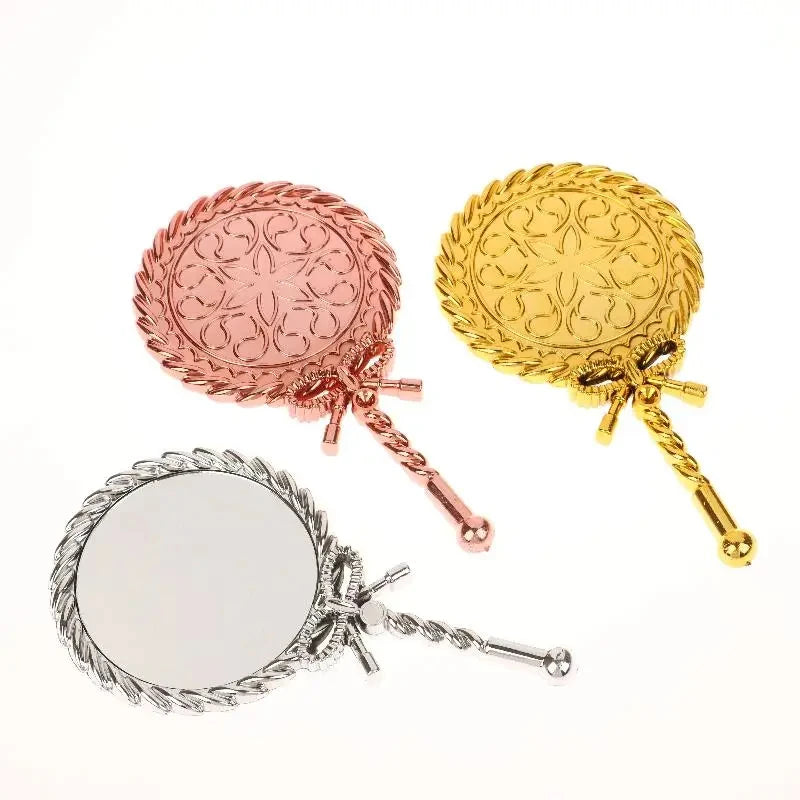 Handheld Makeup Mirror Round Portable Cosmetic Mirror European Mirror European For Dressing Room Home Use Professional Use