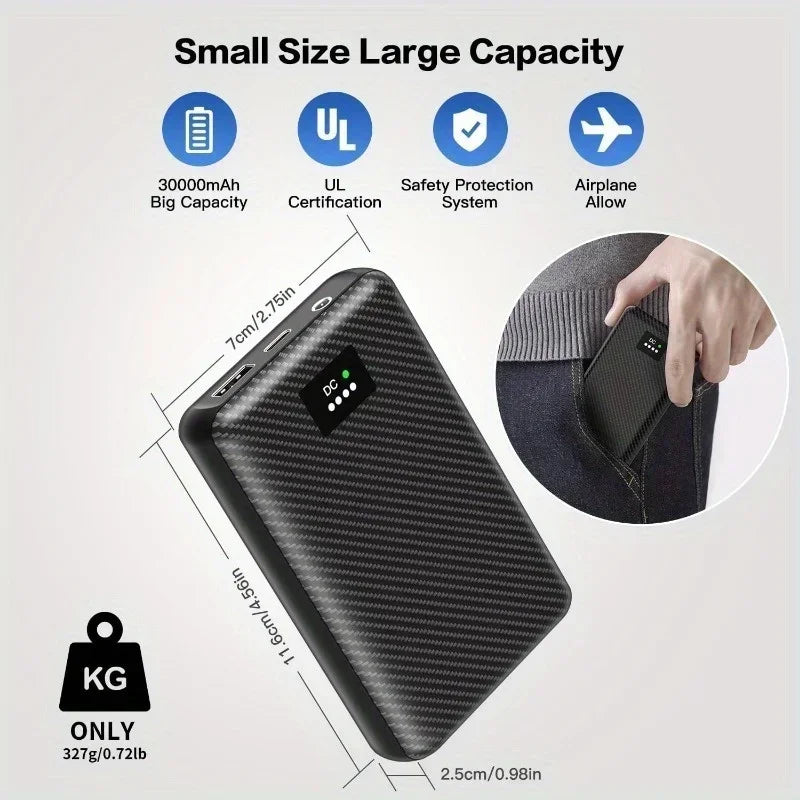 Powerbank 40000mAh Portable Heating Mobile Power Supply for Heating Vest Jacket Gloves Electric Heating Equipment DC Power Bank