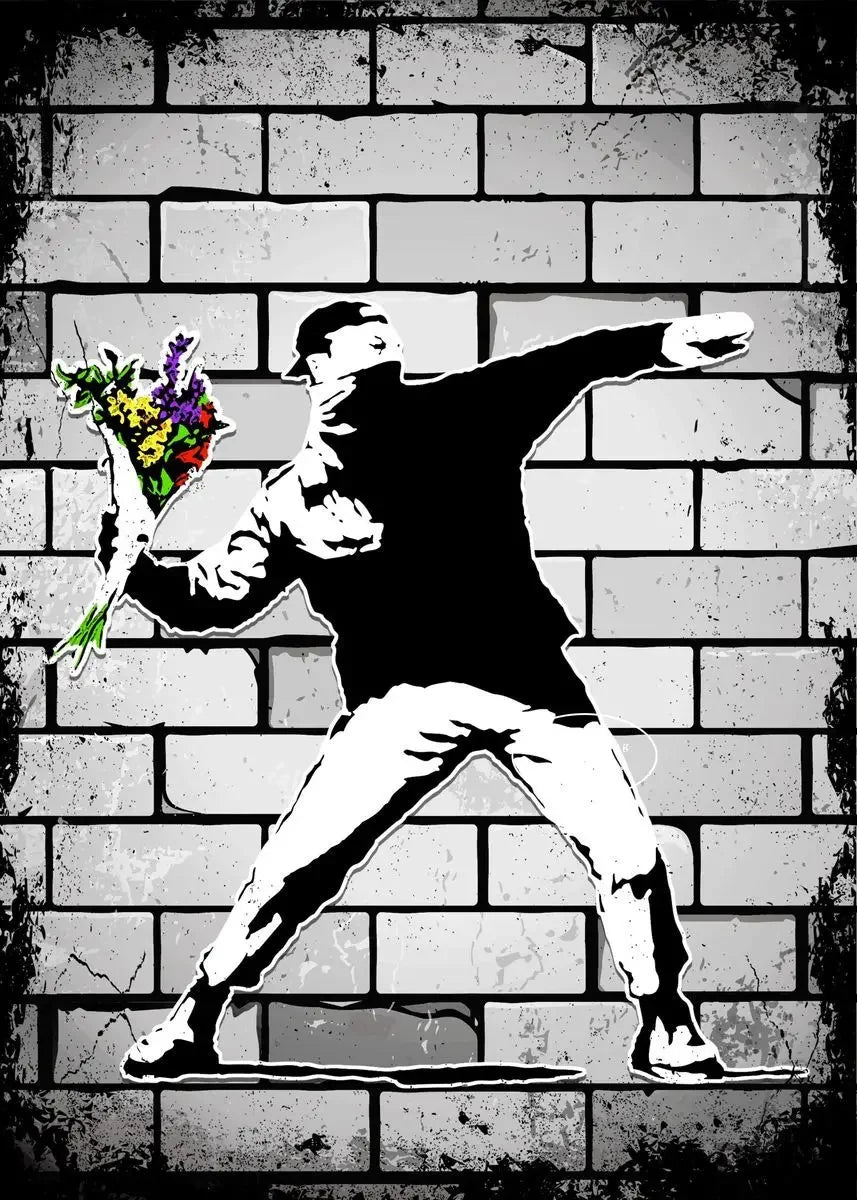 Classic Retro Wall Art Banksy Street Graffiti HD Canvas Print Poster Home Living Room Bedroom Decorative Painting