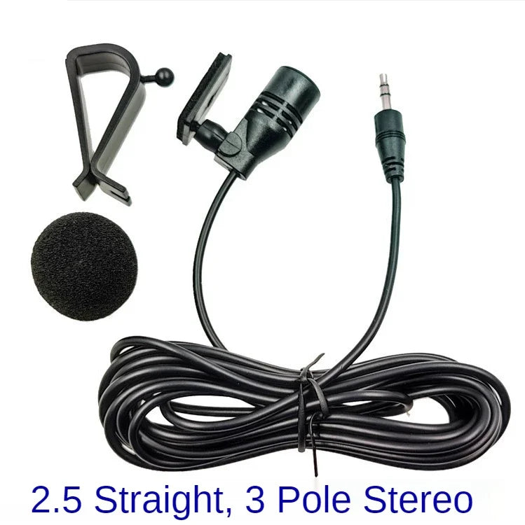 Car Microphone Audio Navigation Wired Clip External Wires Auto Mics Radio 3m Long Mic Stereo 3.5mm Mono 2.5mm SM Lotus Jack Plug