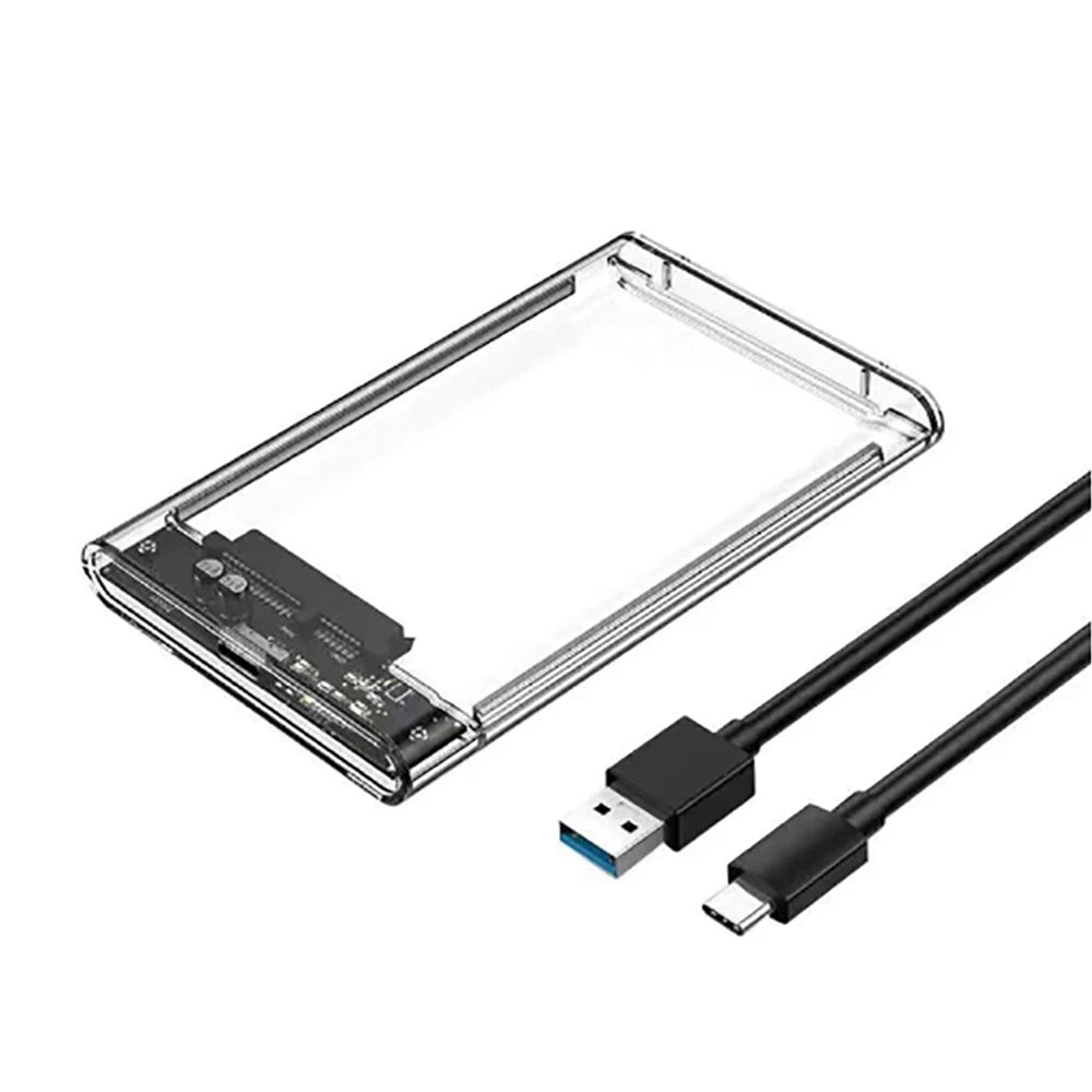 Smart Display HDD Case 2.5 Inch Transparent HDD Enclosure USB3.2 Gen2 External HDD Shell SATA HDD SSD Storage Case for Laptop PC