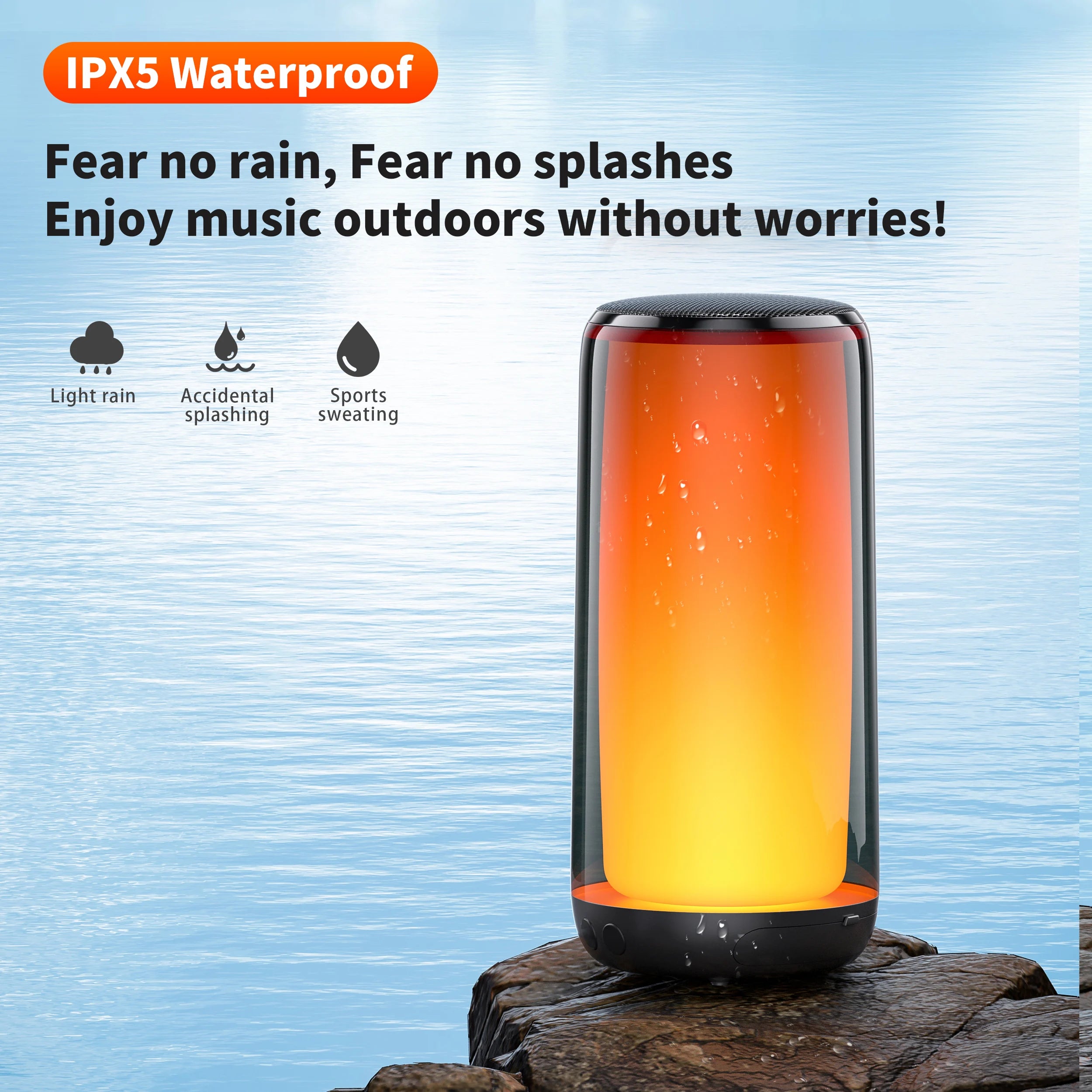 QERE Bluetooth Speaker with Hi-Res 10W Audio,Wireless HiFi Portable Speaker IPX5 Waterproof,Outdoor Multiple connection modes,