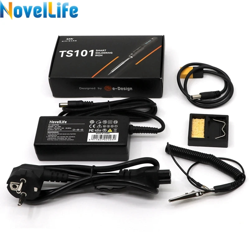 Original TS101 USB Electric Soldering Iron Kit Adjustable Temperature Digital Solder Station 24V 3A Power Supply TS100 Upgraded