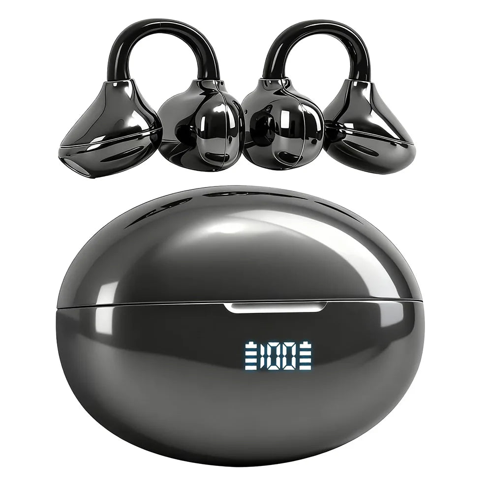 UYUXIO BT 5.4 Clip on Wireless Earbuds 72H Play Time Long-Battery Life Headphone OWS Open Ear Waterproof Earphone for Sport