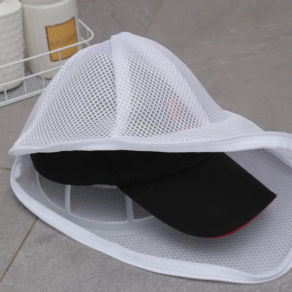 Baseball cap washing bag anti deformation washing machine hat convenient washing bag machine washing mesh bag