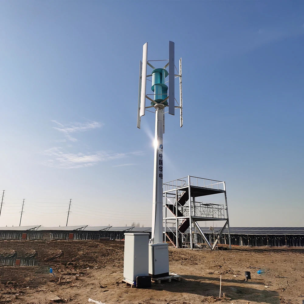 80KW Vertical Wind Turbine Windmill Generator Free Energy 220V 80KW 50KW 230V Household Farm Controller Off/On Grid Inverter