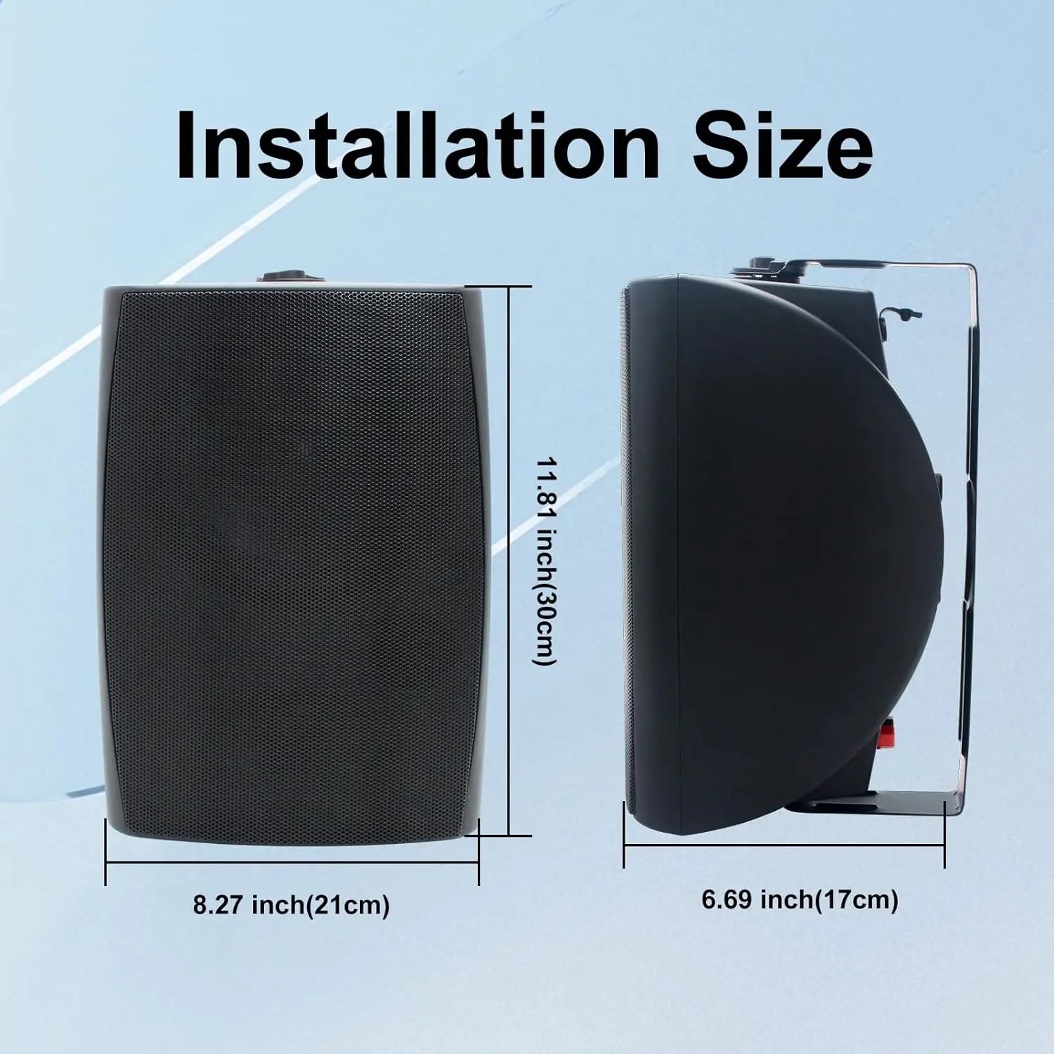 Herdio 2PCS 6.5‘’ 400W Outdoor Passive Speakers Wired Waterproof With Powerful Bass Wall Mount Speakers For Patio Poolside