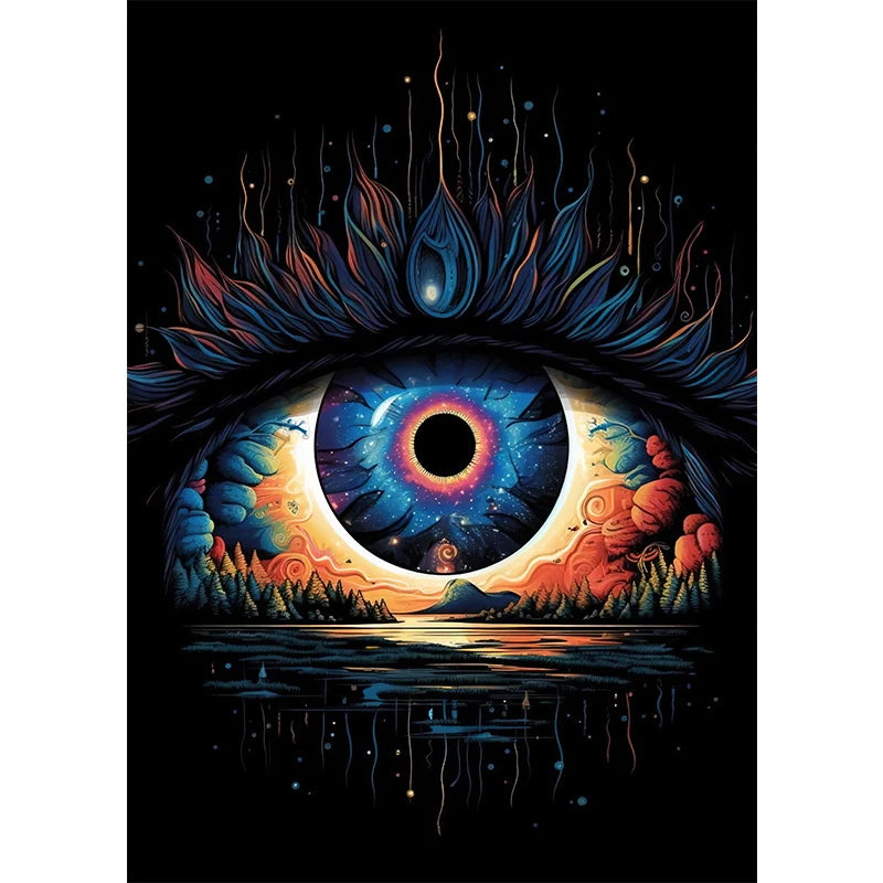Classic Abstract Wall Art , Eye Features Mural, HD Canvas Print Poster for Home Living Room Bedroom Office Decoration Cuadros