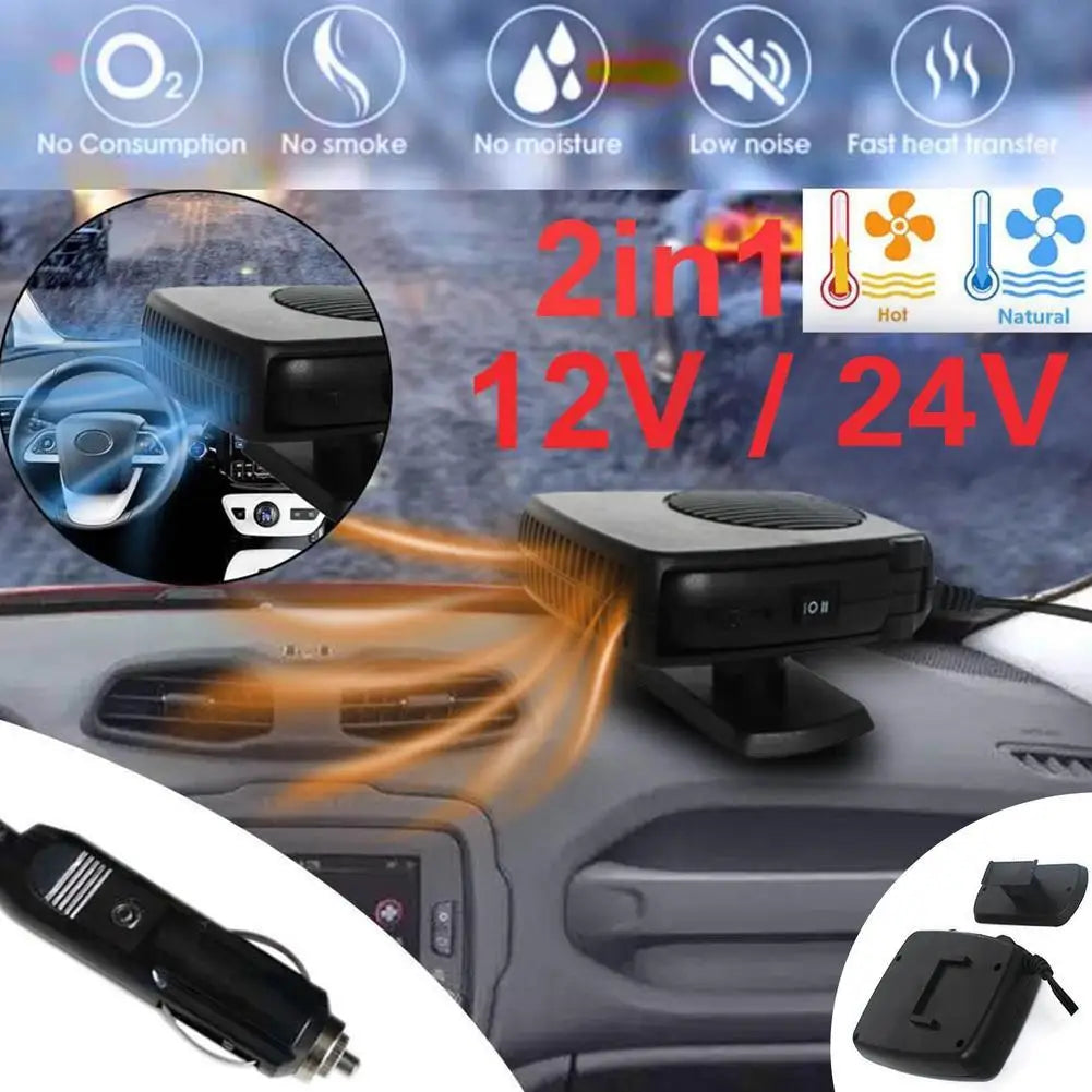 Car Heater 12/24V 150W Dryer 2 in 1 Electric Heater Cooling Fan Air Windshield Defogging Defrost Defogger Defroster Accessories