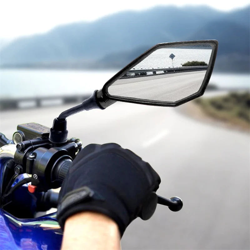 Motorcycle Mirrors Red M10 ABS Motorcycle Rearview Mirrors Scooter E-Bike ATV Dirt Bike Rear View Mirrors HD Side Mirror