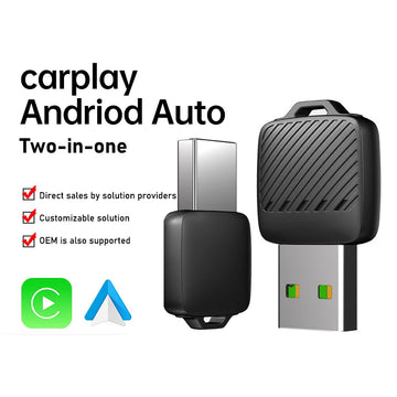 2- in-1  Wireless Android Auto Adapter Wireless CarPlay Dongle Car Intelligent Systems AI Smart Box For Car Wired CarPlay