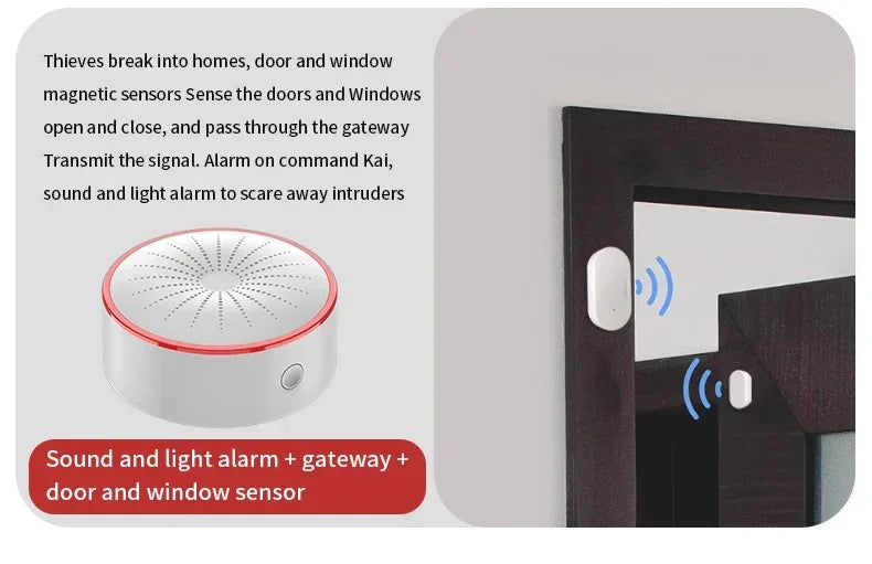 Tuya WiFi Zigbee Smart Siren Alarm 100db Speaker Sound & Light Alert Detector App Control Works With Alexa For Home Security