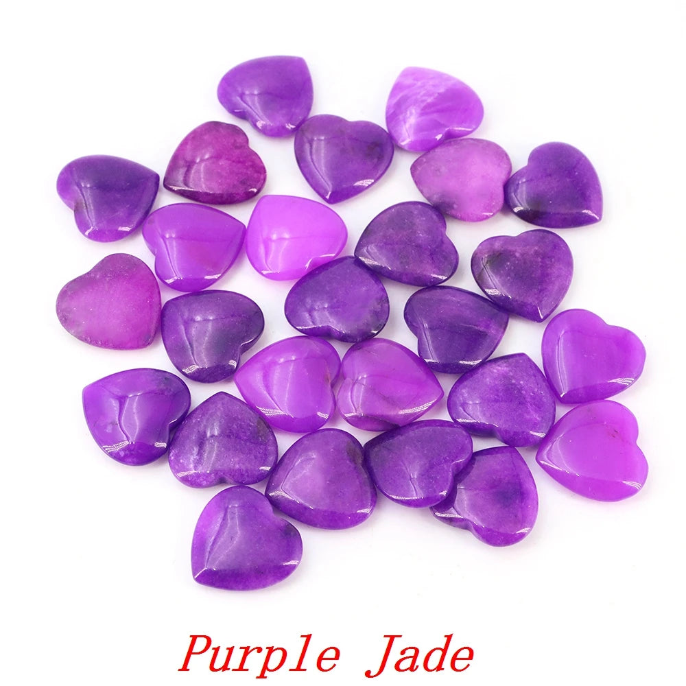Lots Wholesale Gem Heart Shape LOVE 20MM Natural Crystal Amethyst Agate Bead Healing Reiki Natural Stone Gift Supplies