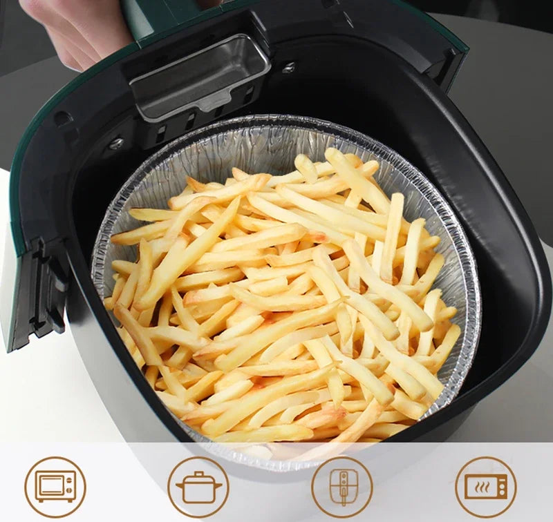 Air Fryer Aluminum Foil Pan Kitchen Supplies Food Containers Square Oven BBQ Tray Oil-proof Non-stick Kitchen Baking Tools