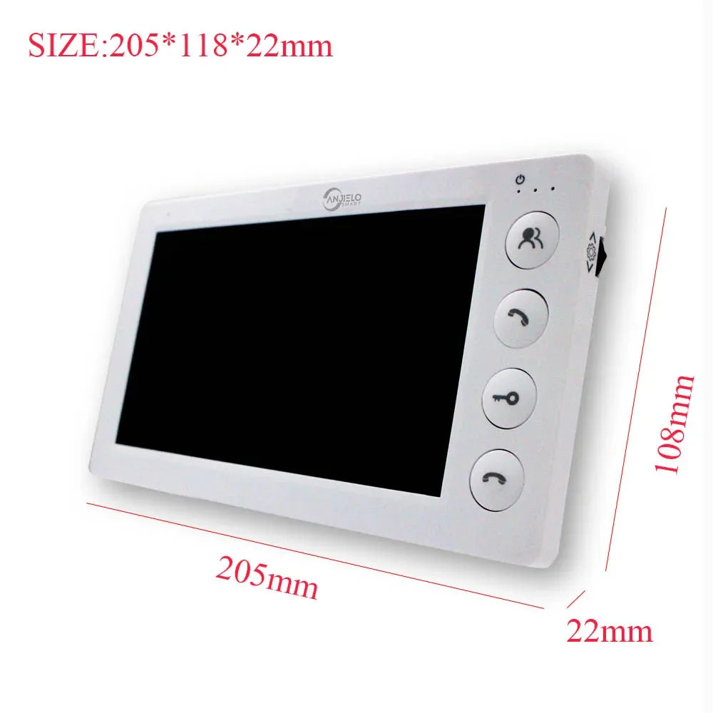 ANJIELO7Inch Video Intercom System Outdoor Metal Doorbell Waterproof Cold ResistanVideo Door Phone Home Night Vision Lock Unlock