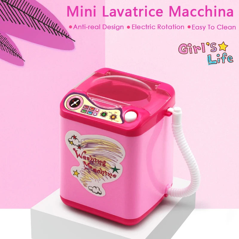 Washing Machine Toy Mini Electric Makeup Brush Cleaner Automatic Cleaning Washing Machine Play Home Toy Coffee Mixer