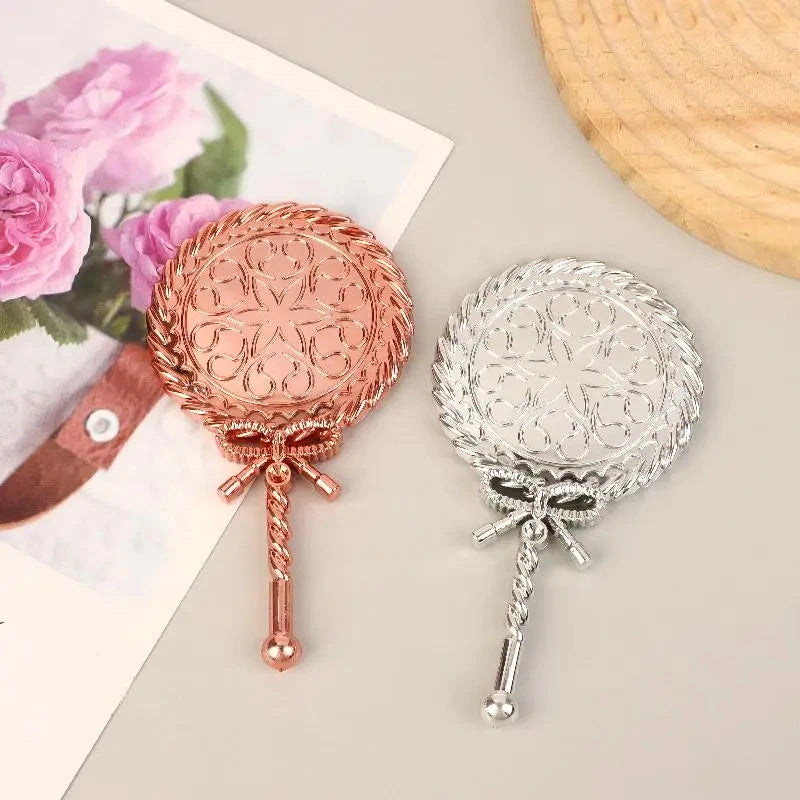 Handheld Makeup Mirror Round Portable Cosmetic Mirror European Mirror European For Dressing Room Home Use Professional Use