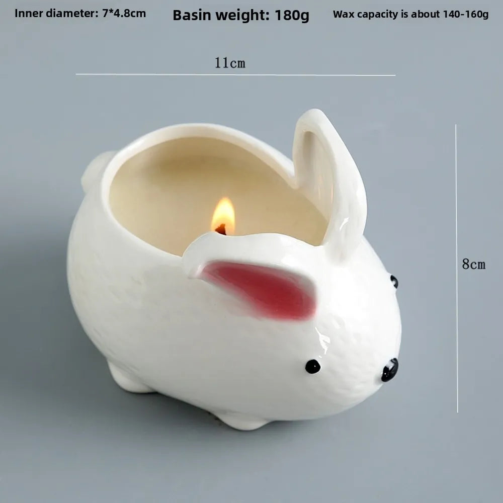 Cartoon Cat Candle Holder Ceramic Craft Atmosphere Festival Home Decoration Creative Cartoon Cat Animal Succulent Plant Pot