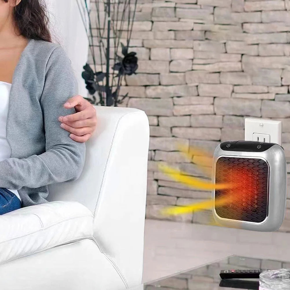 Portable Electric Heater with Adjustable Thermostat 800W Fast Heating Fans for Home Bathroom Office Wall Mounted Electric Heater