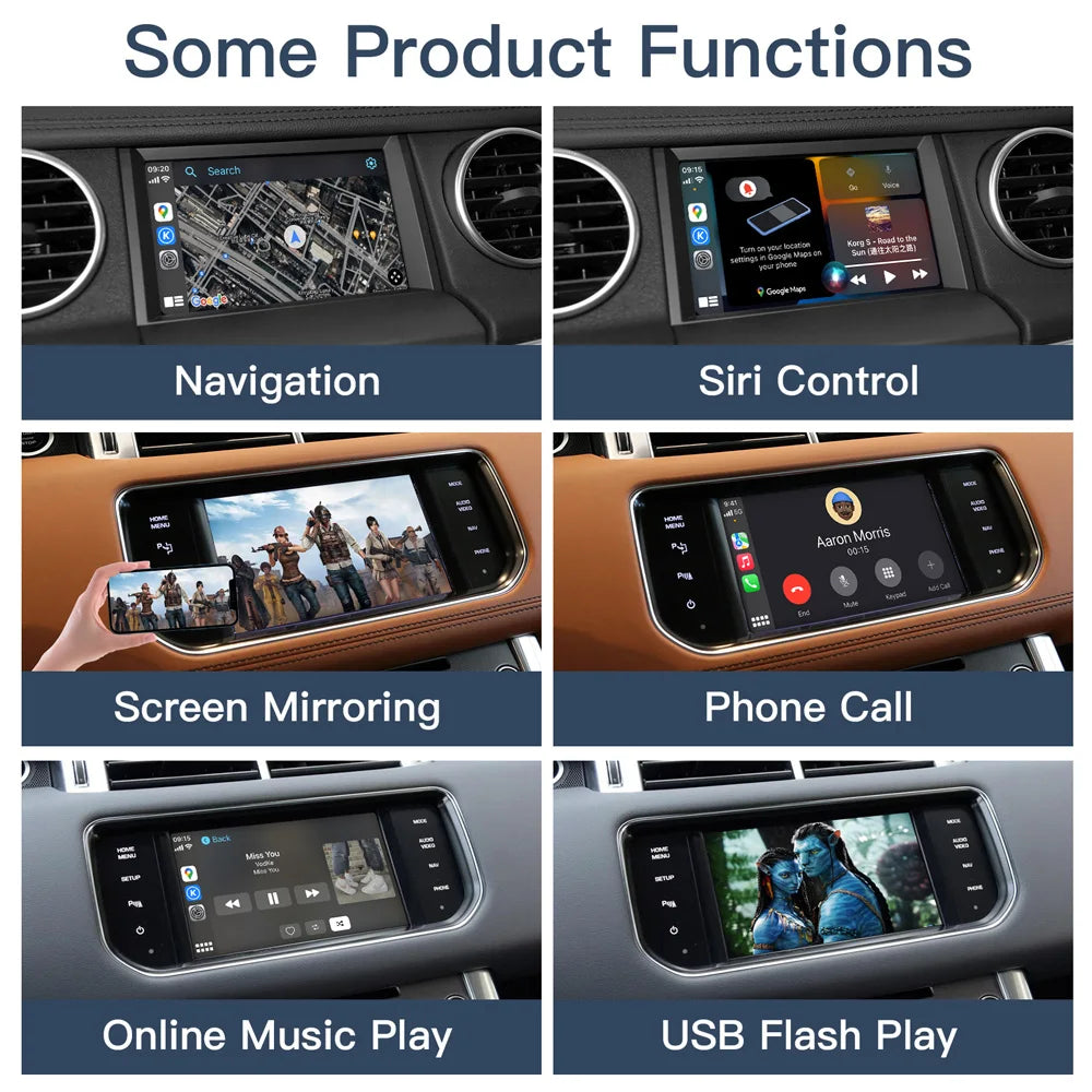 CARABC Wireless Carplay Android Auto For Land Rover Jaguar Discovery 4 Evoque Freelander 2 XE XF XJL Mirroring Decorder Box