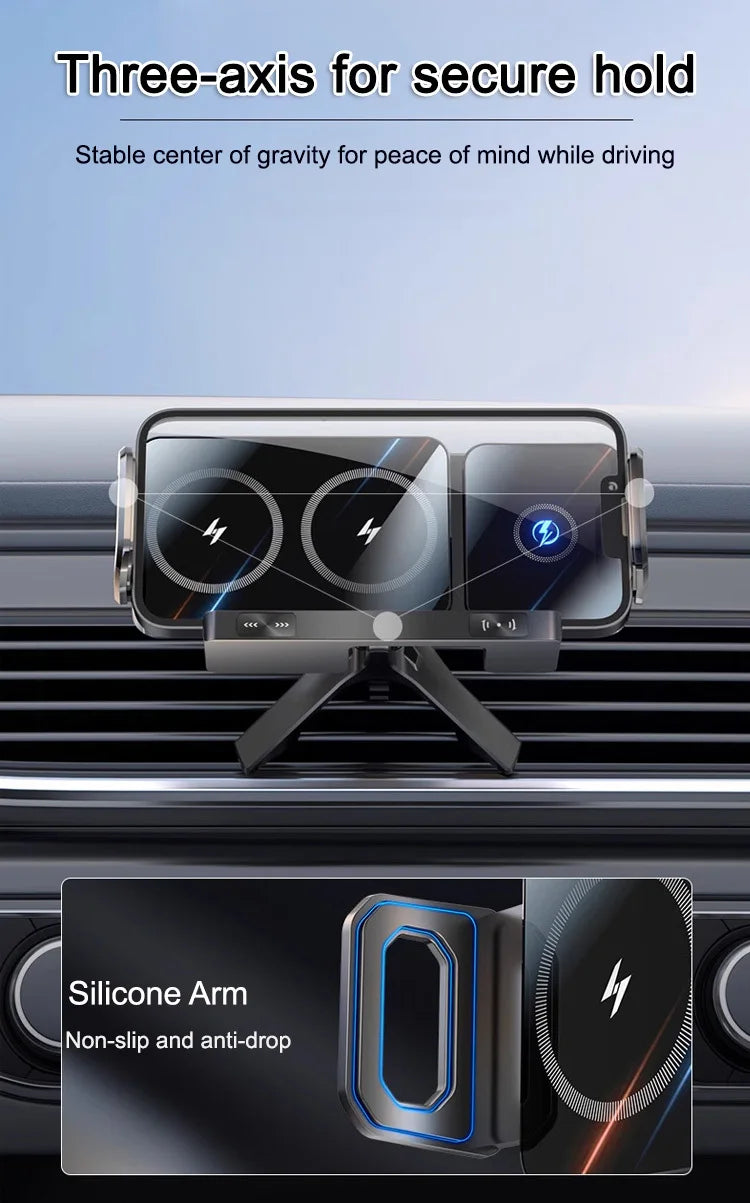 Intelligent Mobile Phone/Pad Holder Magnetic Phone Holder for Car Auto Rotating Phone Holder Wireless Car Charger
