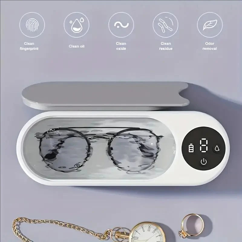 1pc Multifunctional Cleaner- 360° Deep Cleaning for Glasses, Jewelry Makeup Brushes - High-Frequency Vibration, USB Rechargeable
